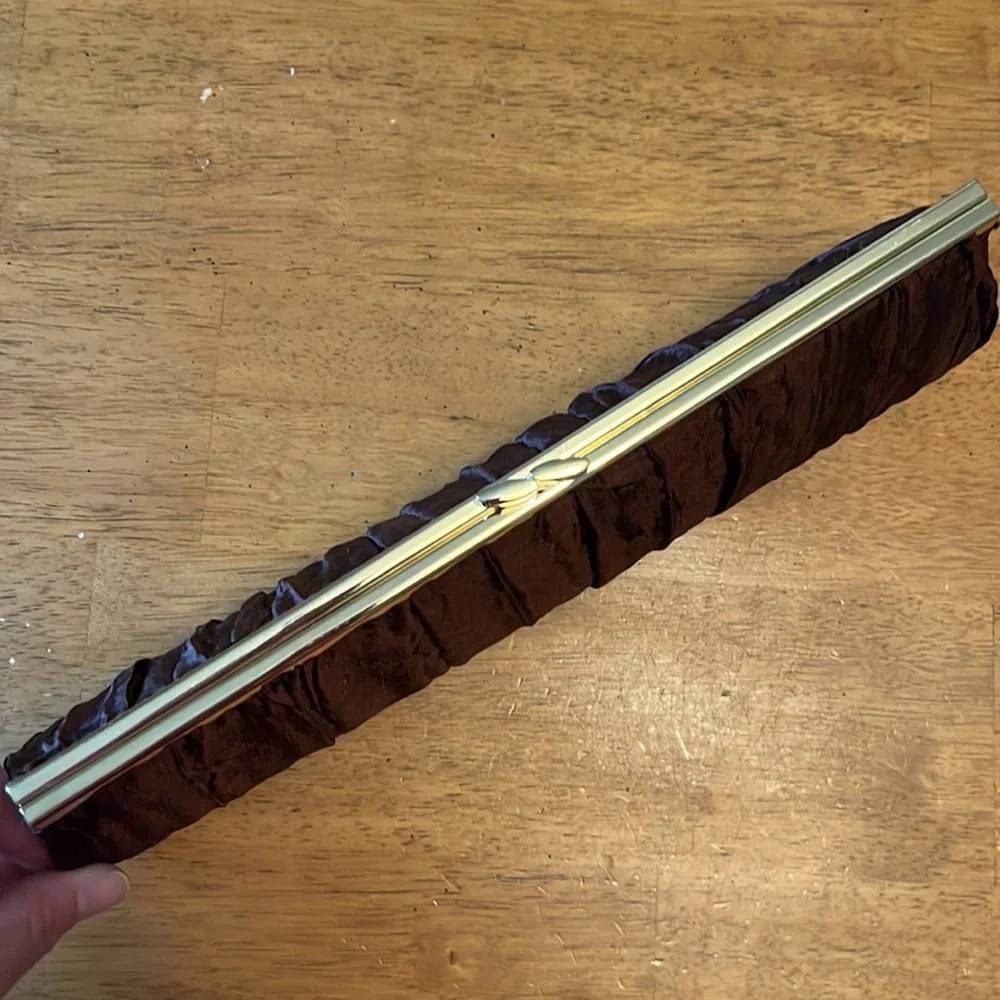 L’Oréal Professional Brown Satin Clutch With Gold Closure